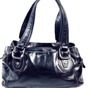 Fossil  Womens Medium Black Leather Satchel